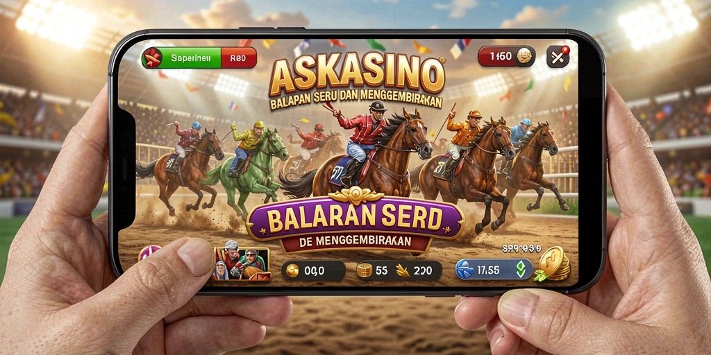 Tampilan gameplay seru dari ASKASINO dengan aksi balapan yang mendebarkan.