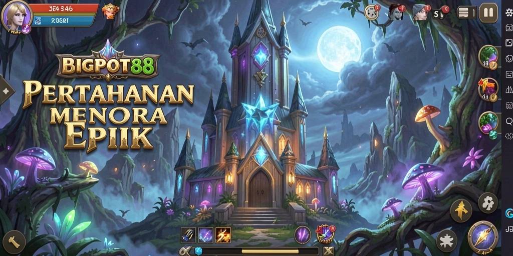 Tampilan gameplay menarik dari menara pertahanan di BIGPOT88.