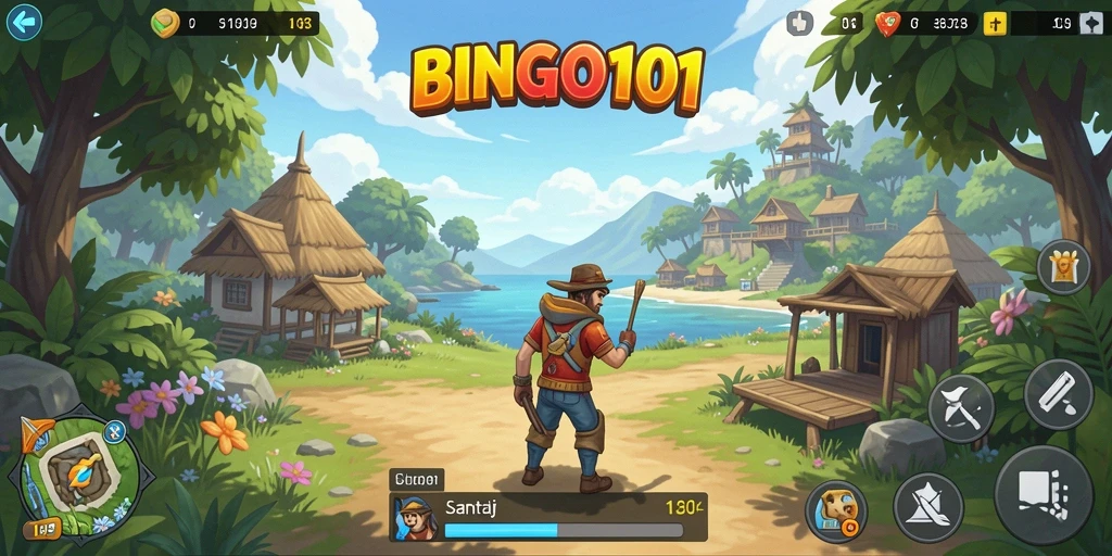 Gameplay menarik di dunia terbuka BINGO101 dengan berbagai kegiatan.