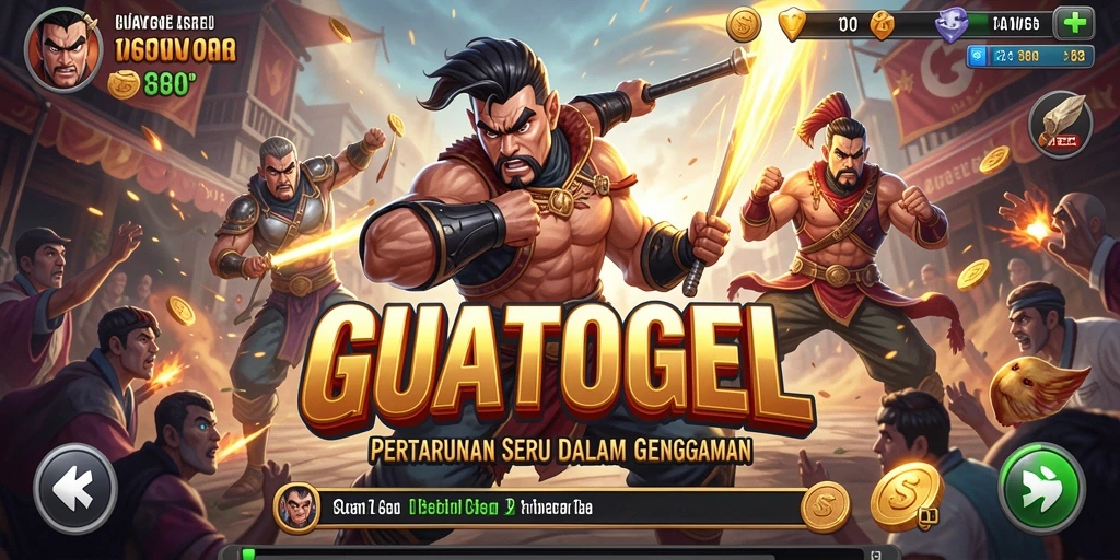 Tampilan seru dari gameplay GUATOGEL saat bertarung.