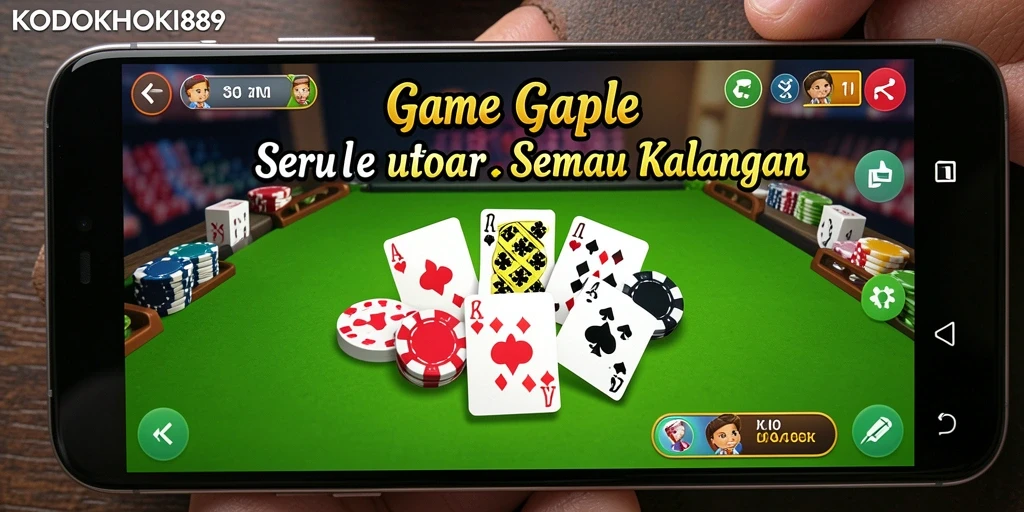 Gameplay seru Gaple dalam KODOKHOKI889 yang mengasyikkan.