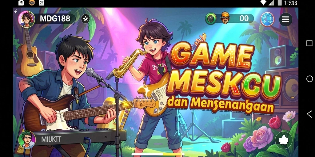 Screenshot MDG188 menampilkan pemain sedang menikmati gameplay musik yang seru.