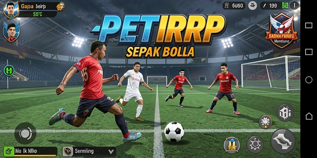 Tampilan menarik dari gameplay sepak bola di PETIRRP.