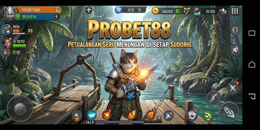 Screenshot menunjukkan aksi mendebarkan dalam gameplay Adventure.