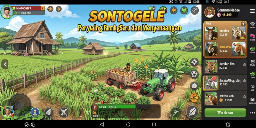 Tampilan gameplay <strong>SONTOGEL</strong> yang menarik dengan aktivitas bertani