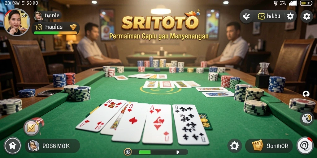 Tampilan menarik gameplay SRITOTO dengan kartu Gaple yang ikonik.