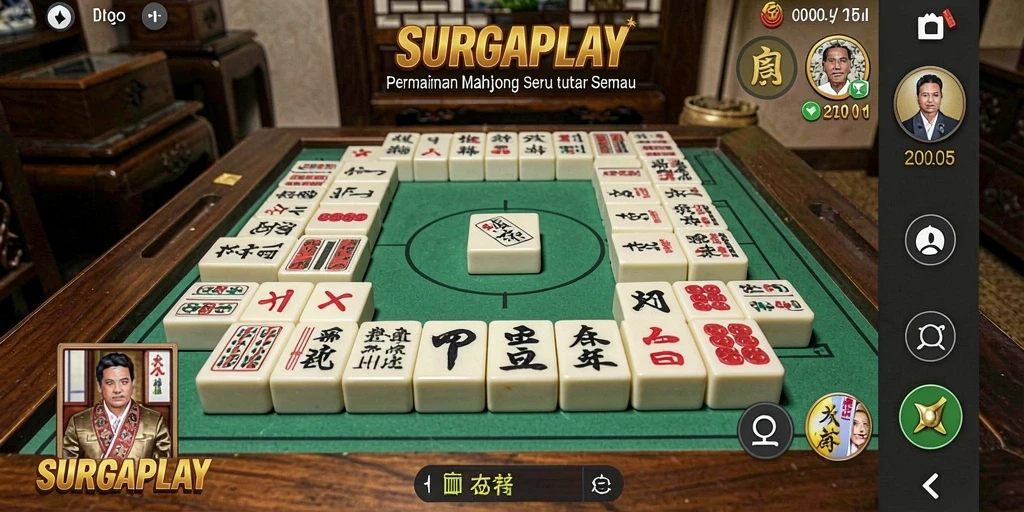 Tampilan gameplay Mahjong yang dinamis dan berwarna cerah.
