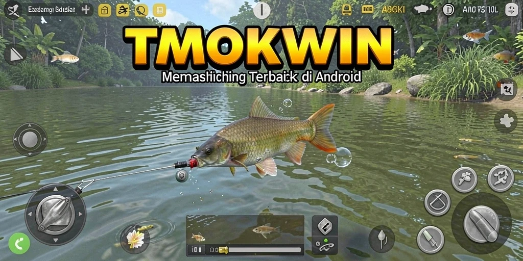 Tampilan gameplay TMOKWIN yang menampilkan aksi memancing seru.