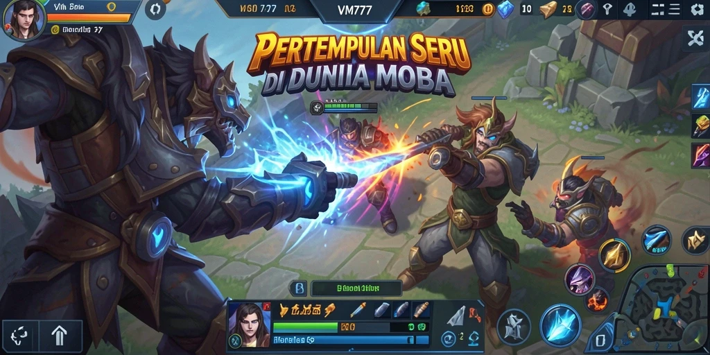 Screenshot gameplay <strong>VM777</strong> menunjukkan aksi pertempuran yang menegangkan dan dinamis.