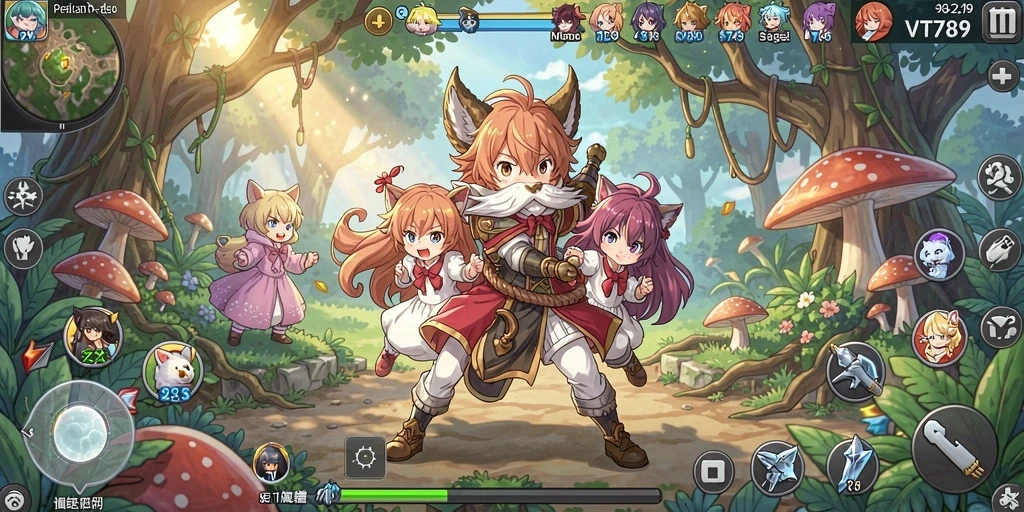 Screenshot dari gameplay VT789 yang penuh aksi dan warna.
